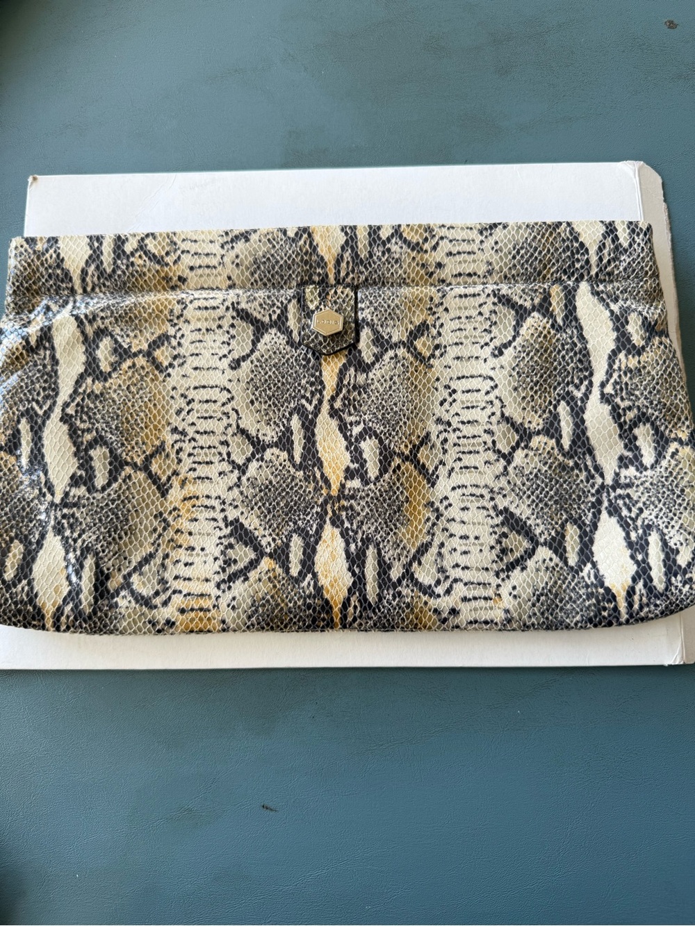 LODIS Snake Print Leather Clutch | EUC Like New